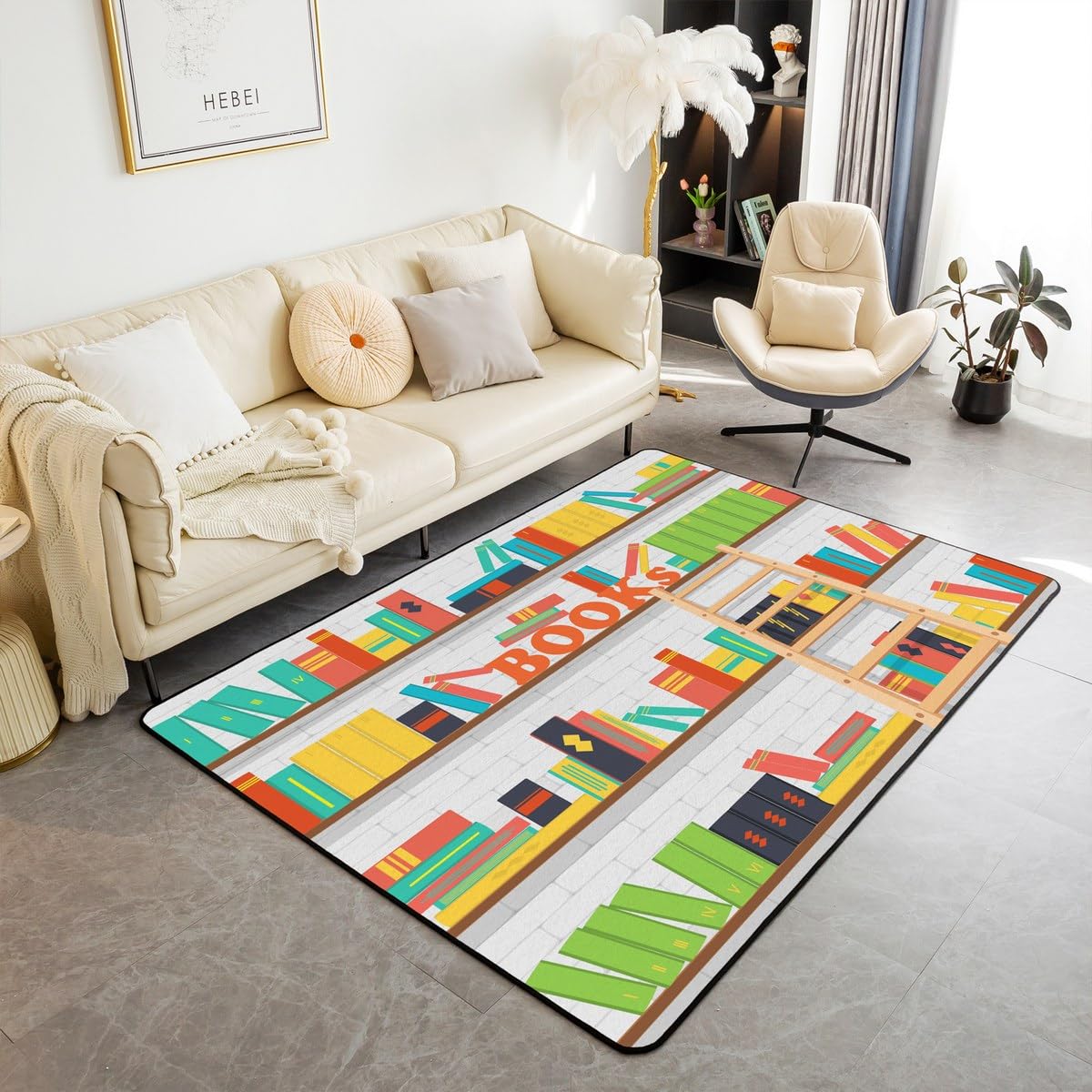 Bookshelf Area Rug for Teen St - Commercial Printing Books review and price