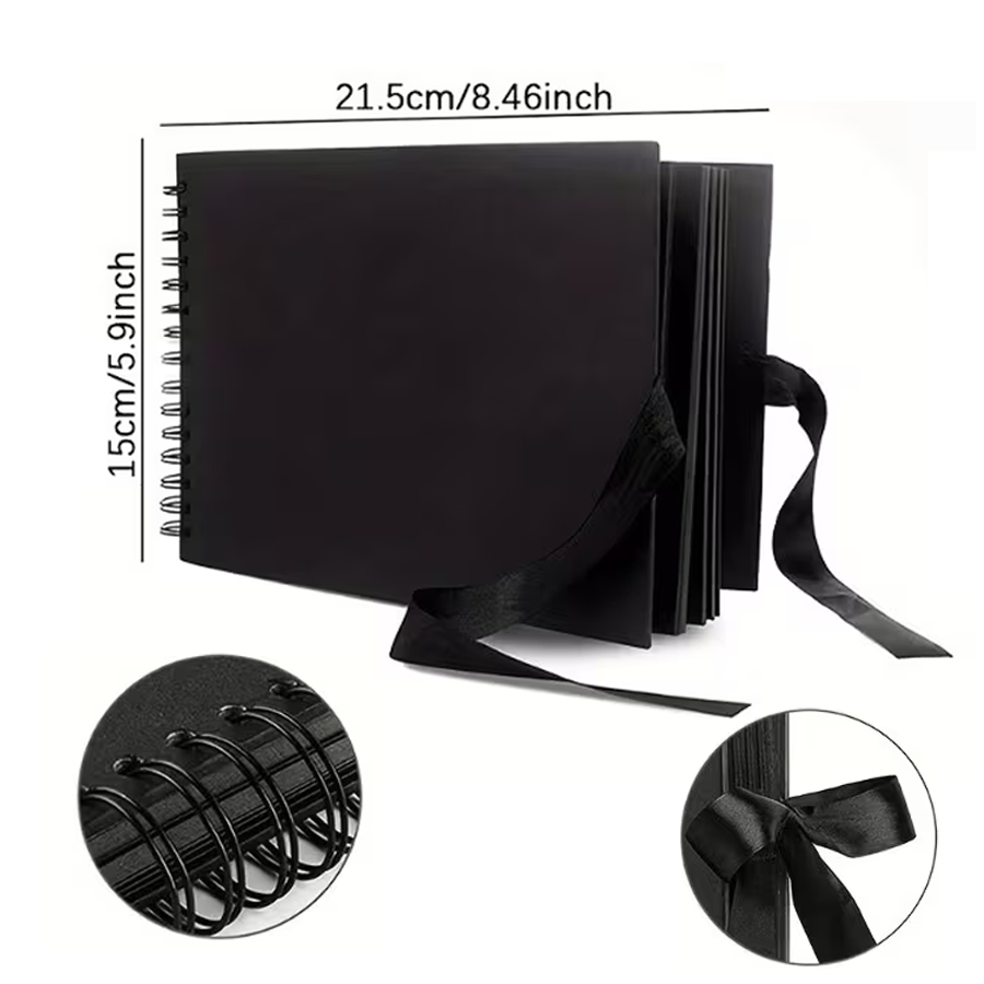 1pc Black DIY Scrapbook Album, - Commercial Printing Books review and price